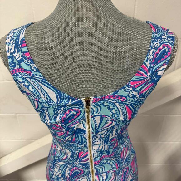 Lilly Pulitzer for Target My Fans Shift Dress Blue Pink XXS/XS 20th Anniversary - Picture 5 of 12